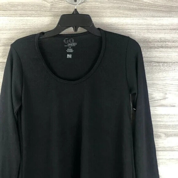 Go Couture Black Drappy Sweater in Black Size Large - Picture 3 of 5
